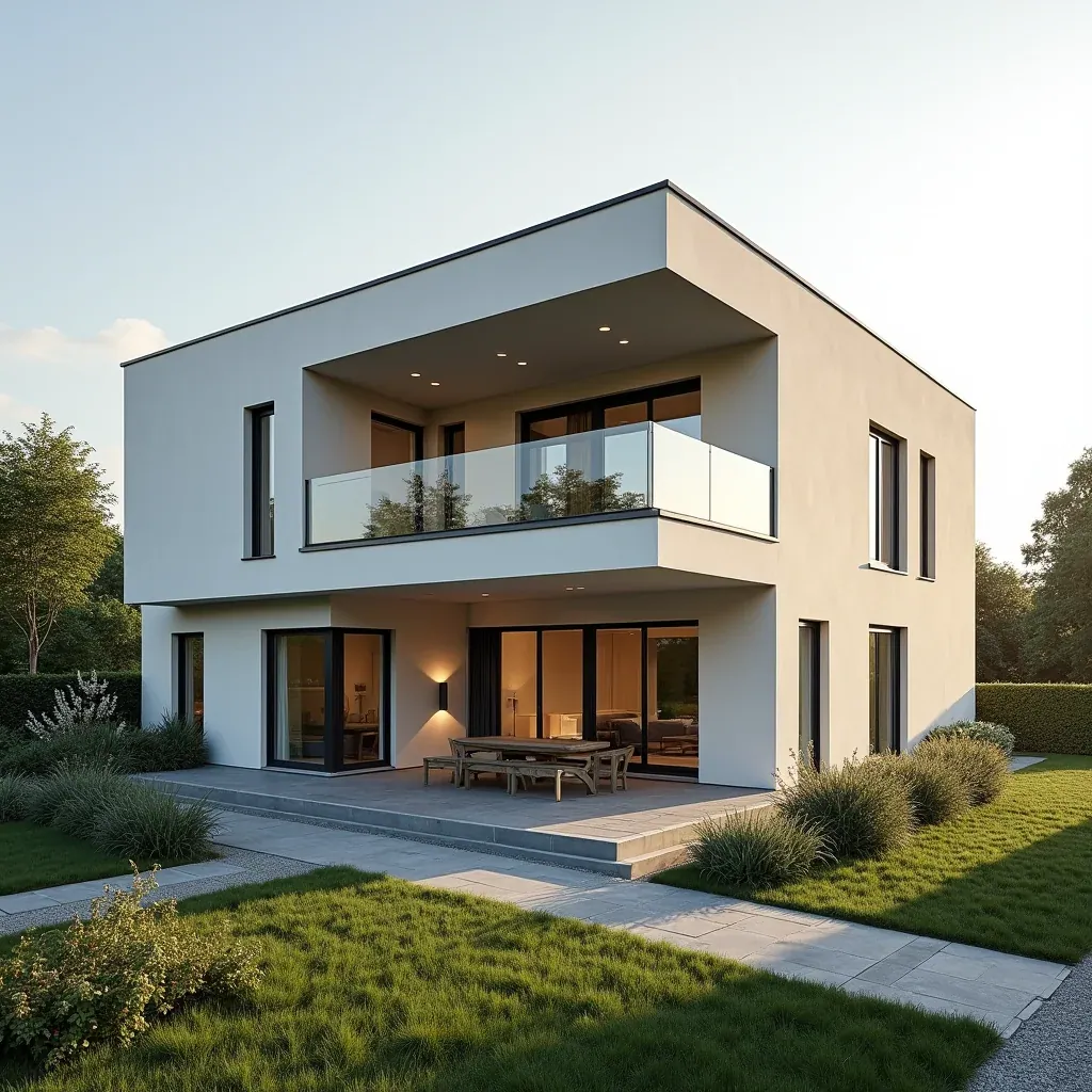 Illustration eines modernen Wohnhauses